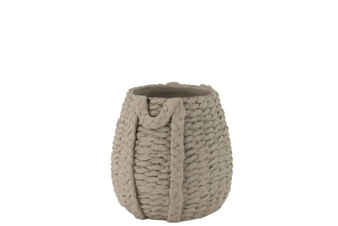 CACHEPOT TISSE CIMENT GRIS MEDIUM CACHEPOT TISSE CIMENT GRIS MEDIUM