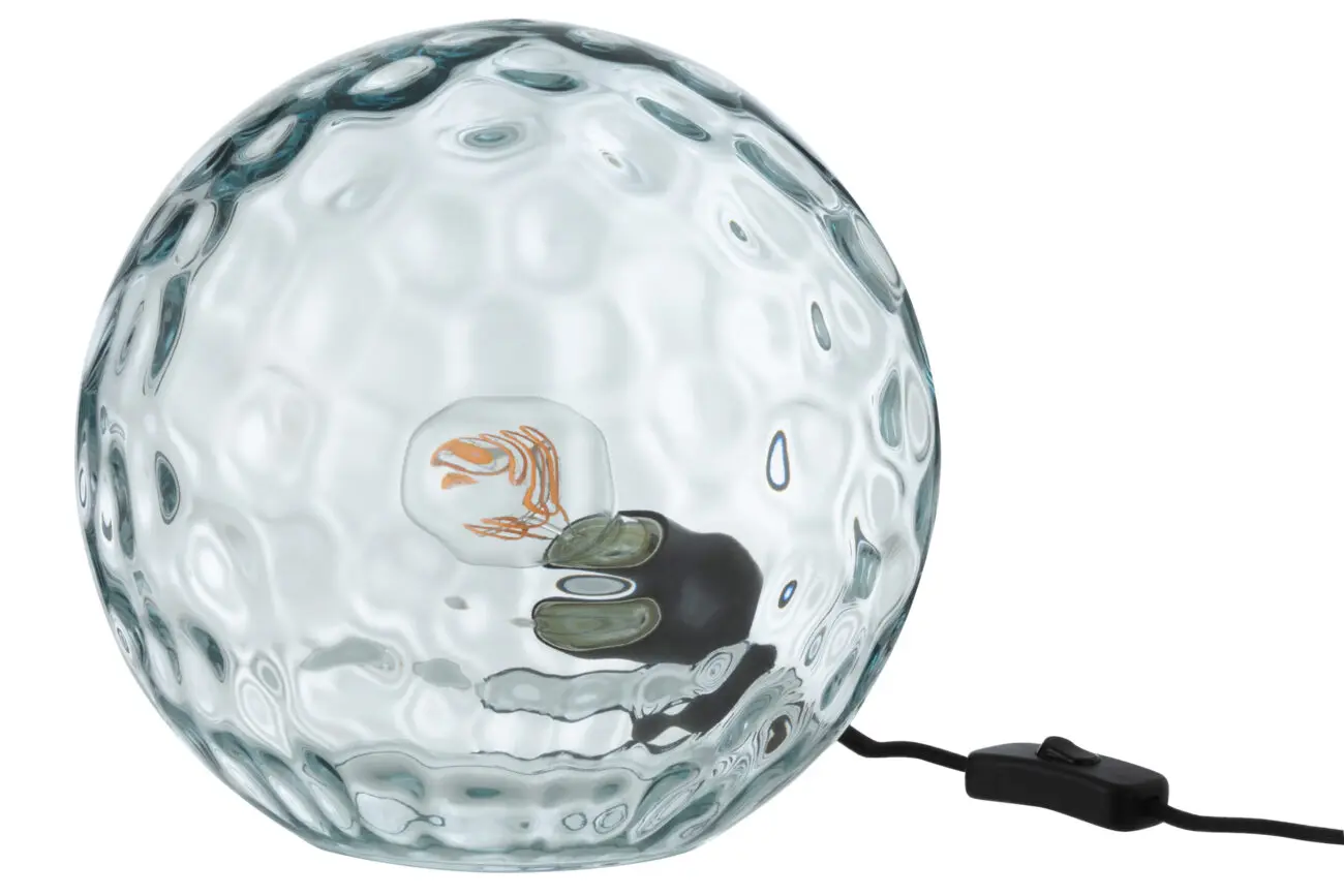 LAMPE TABLE BOLLIE VERRE BLEU CLAIR LARGE LAMPE TABLE BOLLIE VERRE BLEU CLAIR LARGE