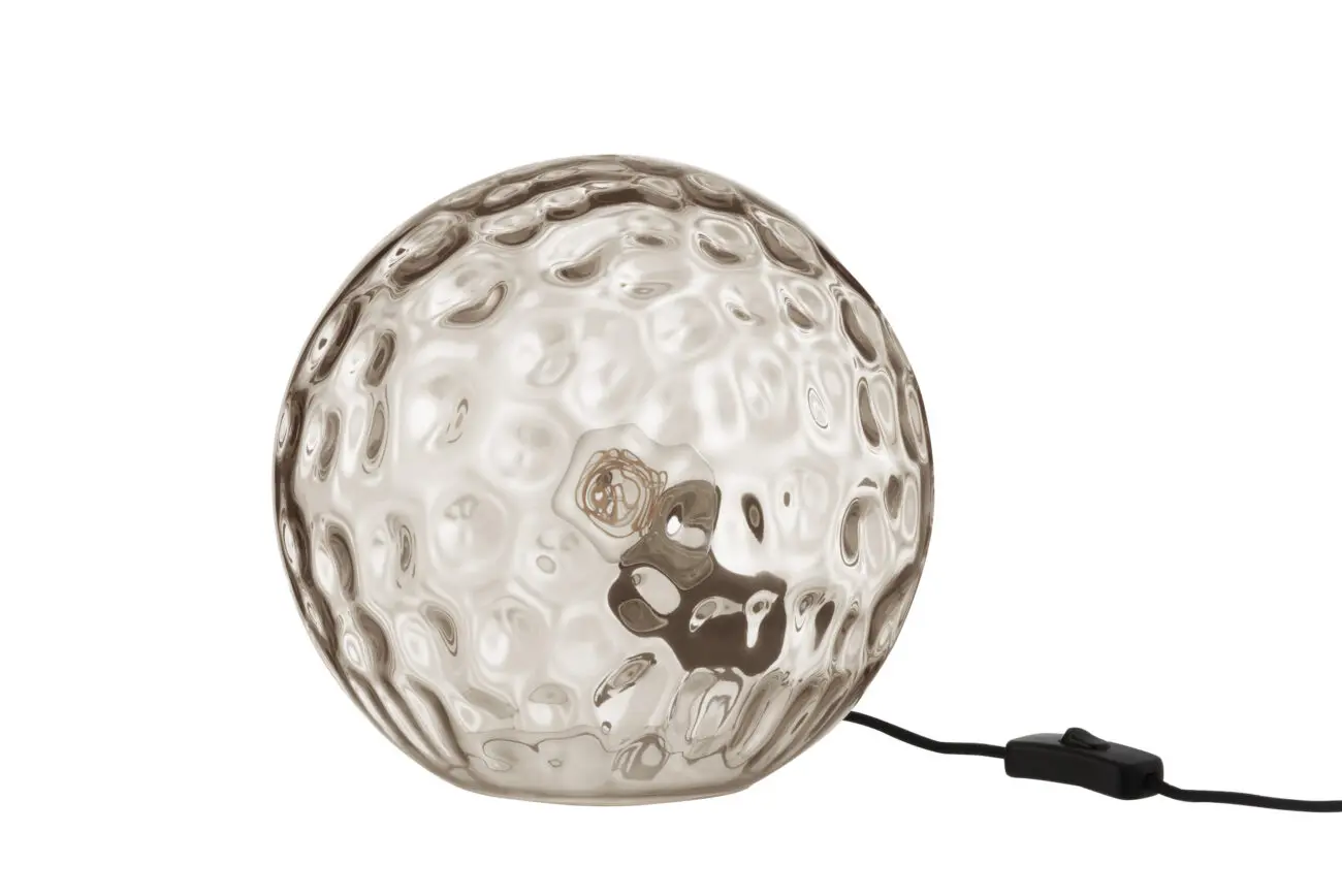 LAMPE TABLE BOLLIE VERRE GRIS CLAIR SMALL