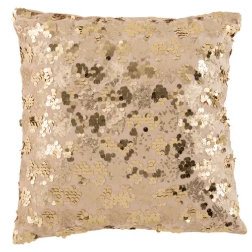 COUSSIN SEQUINS VELOURS CHAMPAGNE/BEIGE