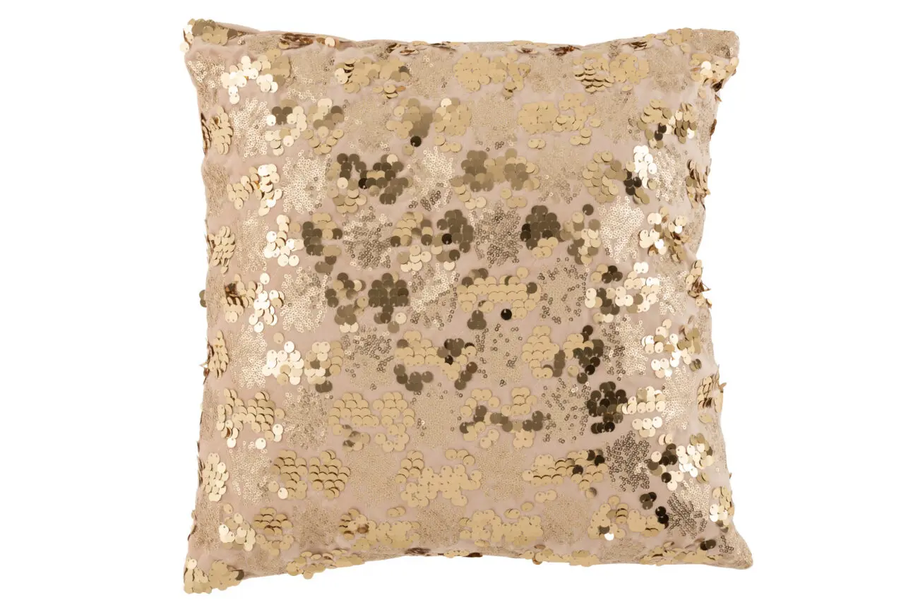 COUSSIN SEQUINS VELOURS CHAMPAGNE/BEIGE