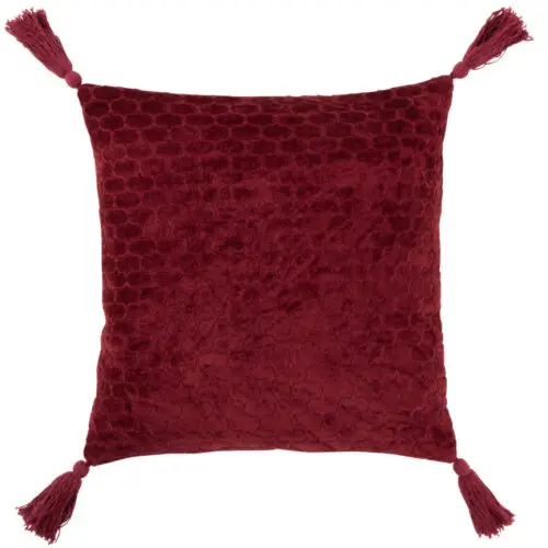 COUSSIN MOTIFS COTON ROUGE FONCE