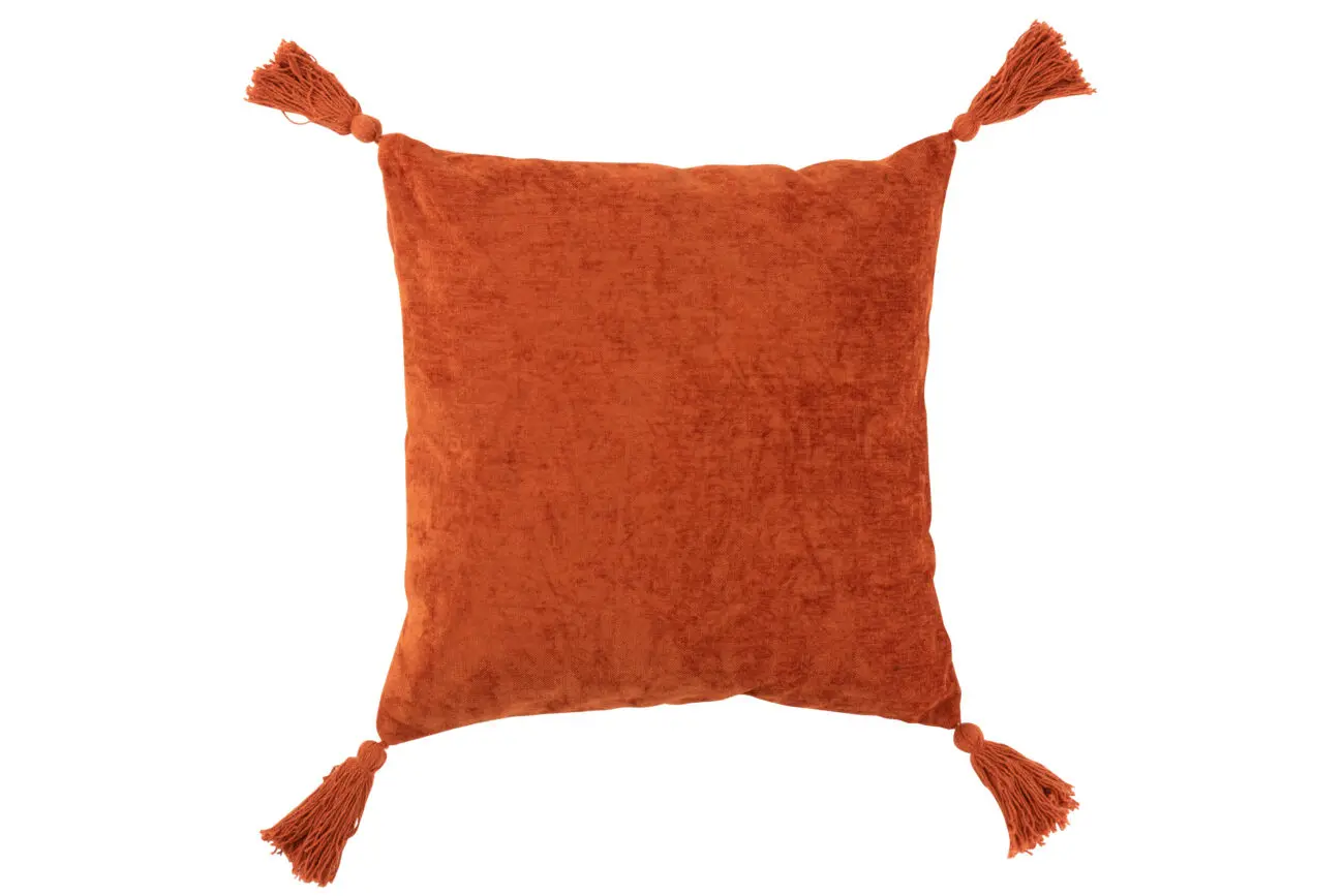 COUSSIN FLOCHES CARRE COTON ORANGE