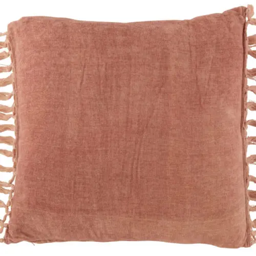 COUSSIN FLOCHES CARRE VISCOSE ORANGE/ROSE