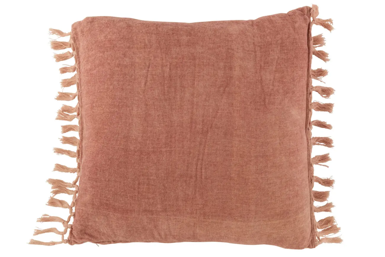 COUSSIN FLOCHES CARRE VISCOSE ORANGE/ROSE