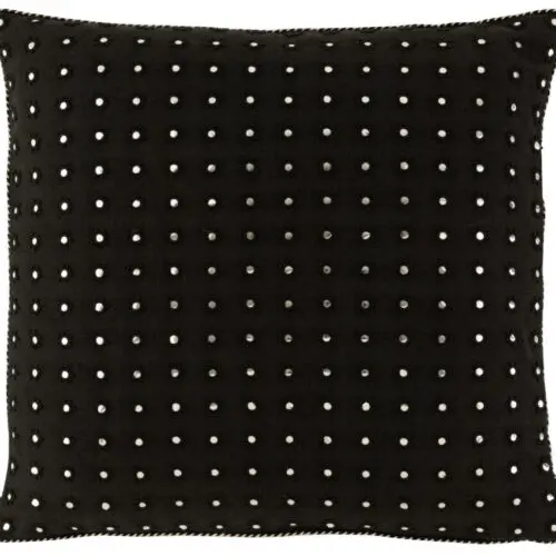 COUSSIN MIROIR COTON NOIR/ARGENT