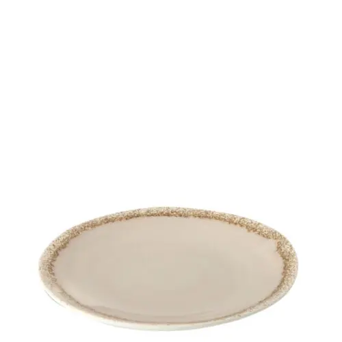 ASSIETTE BRUT BEIGE S 14,5X14,5X2,2CM