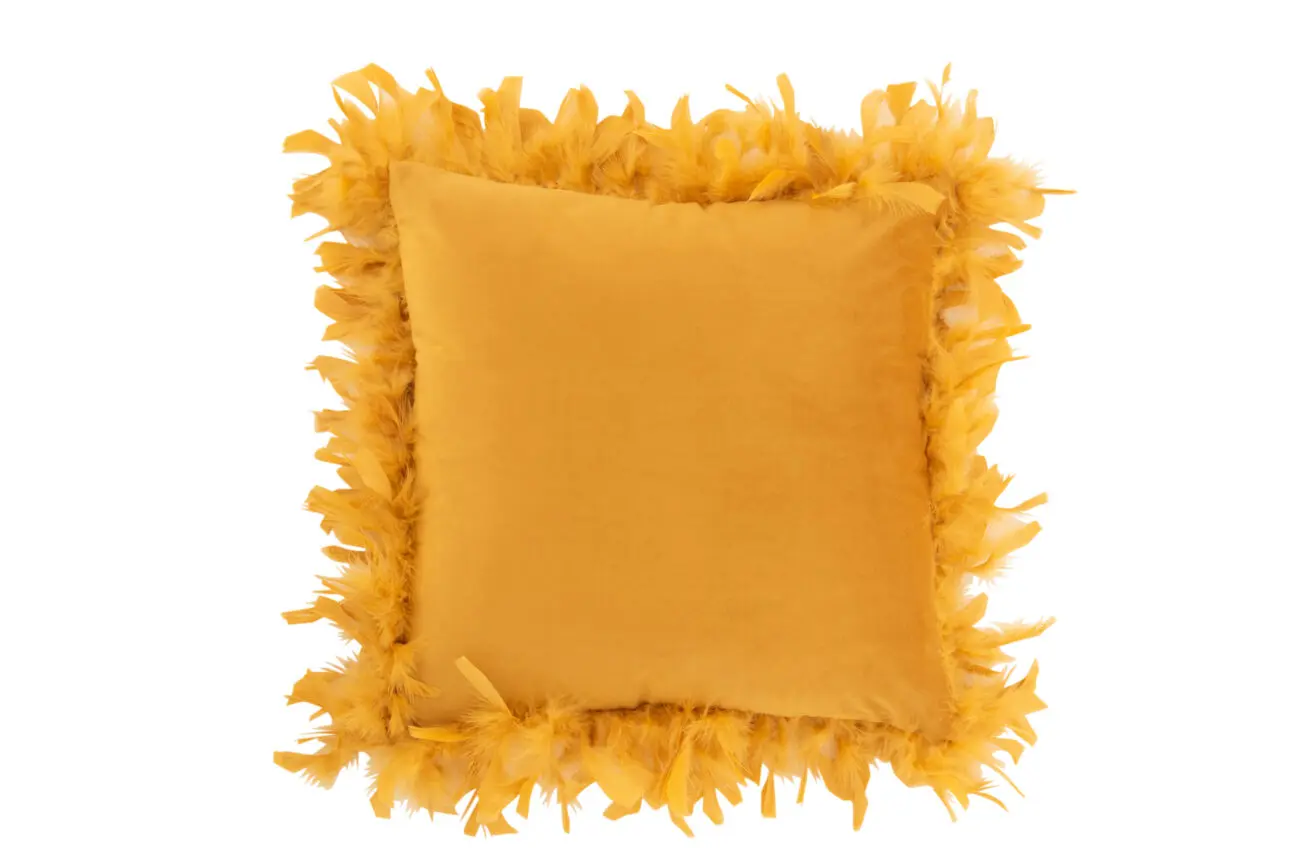 COUSSIN PLUMES POLYESTER OCRE