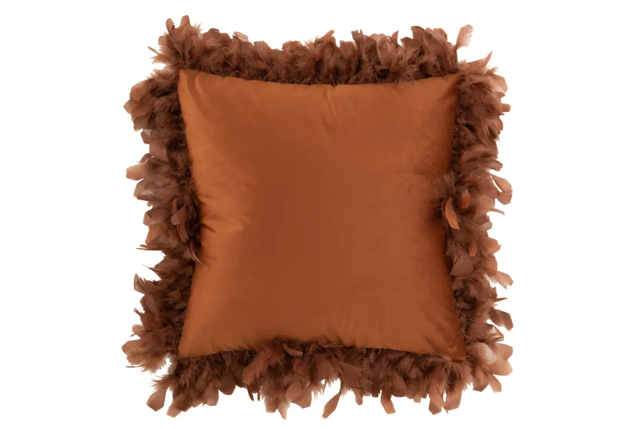 COUSSIN PLUMES POLYESTER ROUILLE