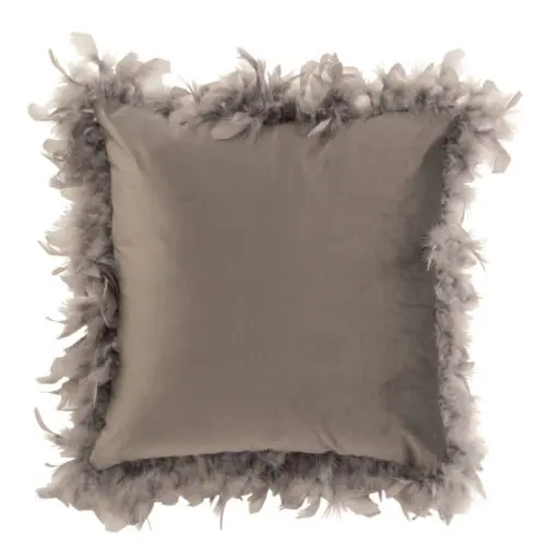 COUSSIN PLUMES POLYESTER GRIS