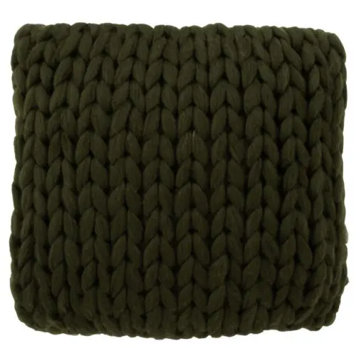 COUSSIN TRICOTE ACRYLIQUE VERT