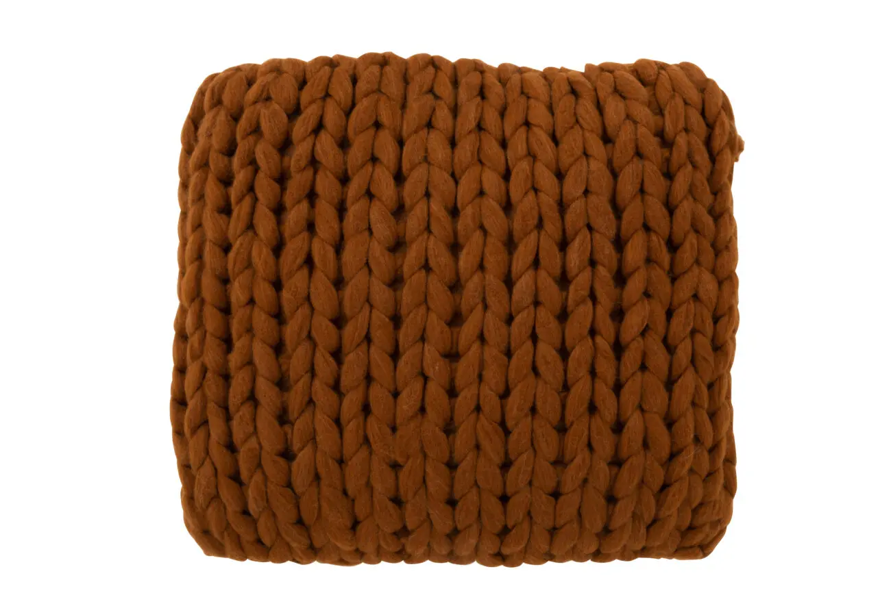 COUSSIN TRICOTE ACRYLIQUE ORANGE MARRON COUSSIN TRICOTE ACRYLIQUE ORANGE MARRON