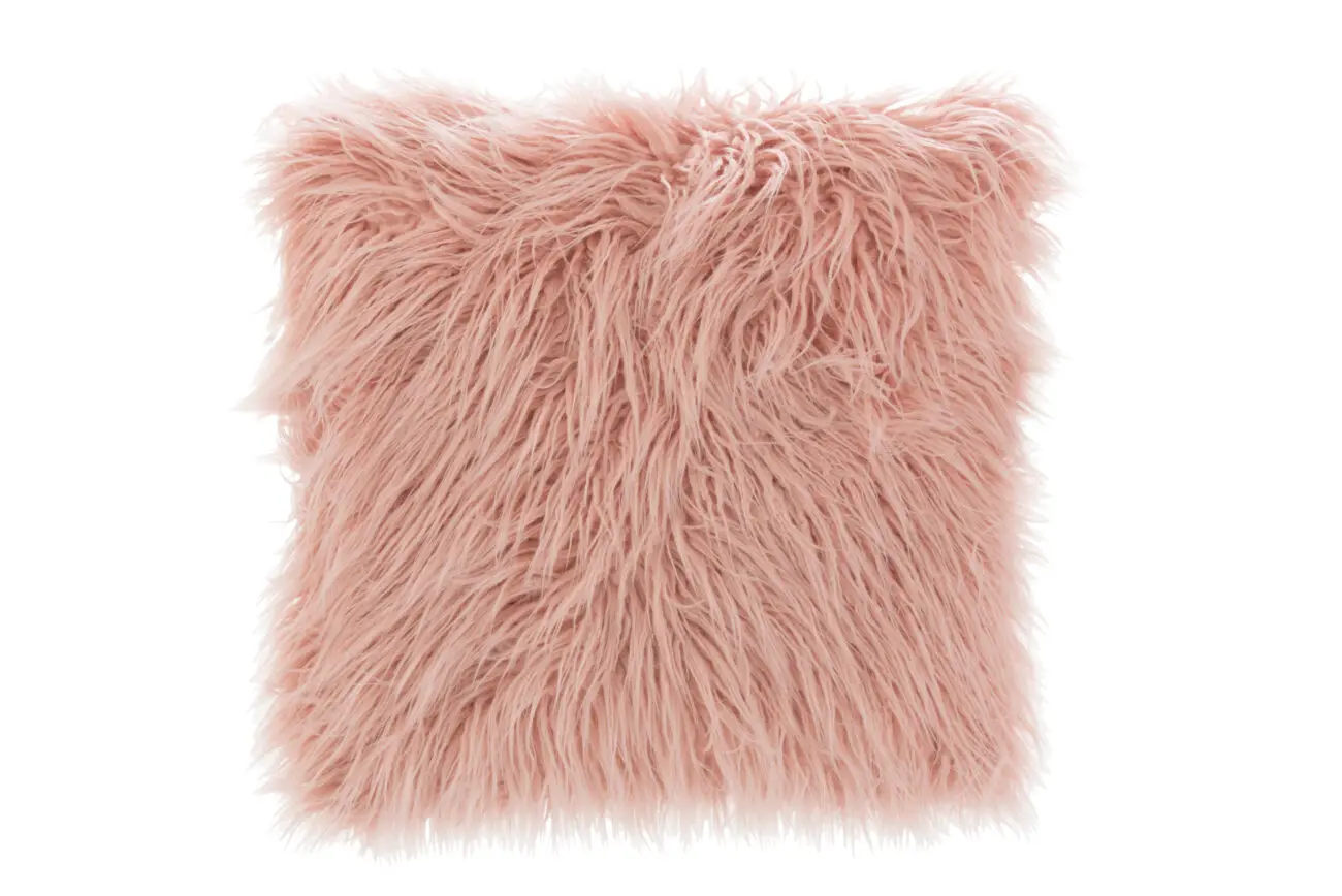 COUSSIN POILS LONG FOURRURE ROSE CLAIR