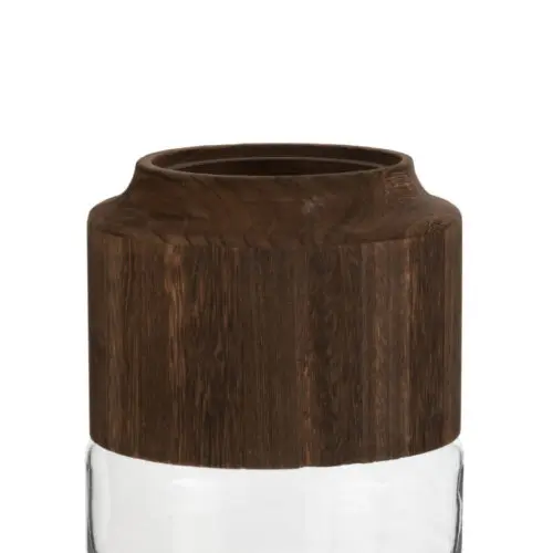Vase en verre VASE ROND HAUT BOIS/VERRE MARRON FONCE SMALL