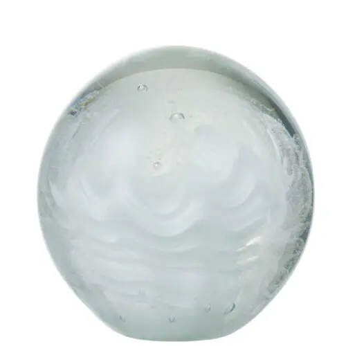 PRESSE PAPIER TOURBILLON VERRE BLANC/TRANSPARENT LARGE