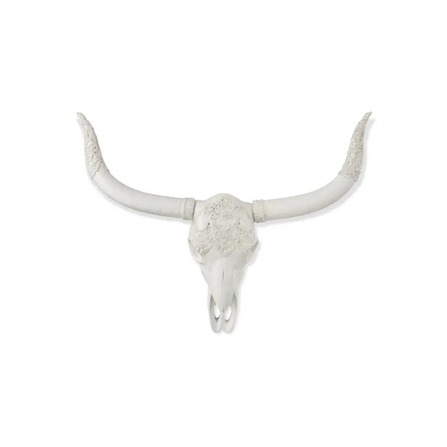 Crâne Cerf suspendu - résine - Blanc - S 52x34