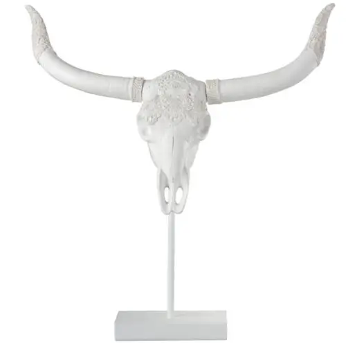 CRANE CERF SUR PIED RESINE BLANC 56x48