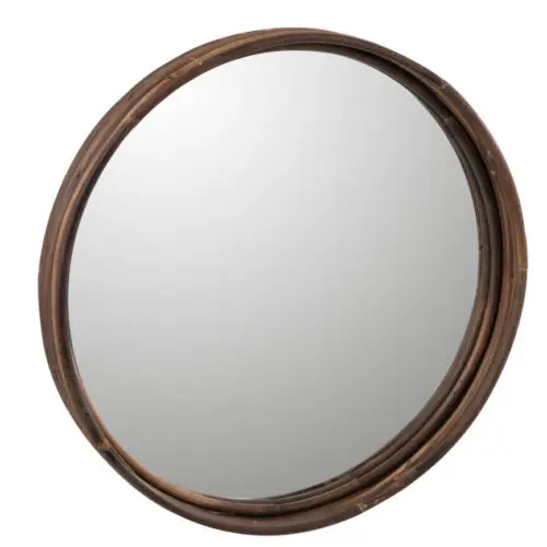Miroir PLATEAU MIROIR ROND ROTIN LARGE