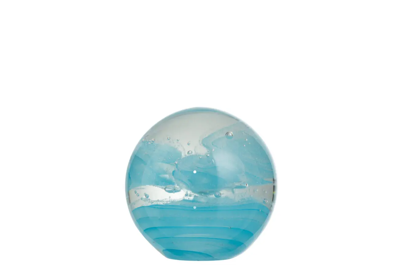 PRESSE-PAPIER CYCLONE VERRE BLEU LARGE