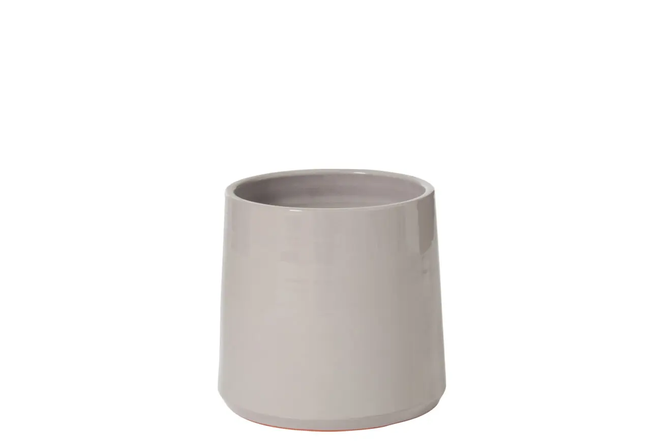 CACHEPOT ROND CERAMIQUE GRIS MEDIUM