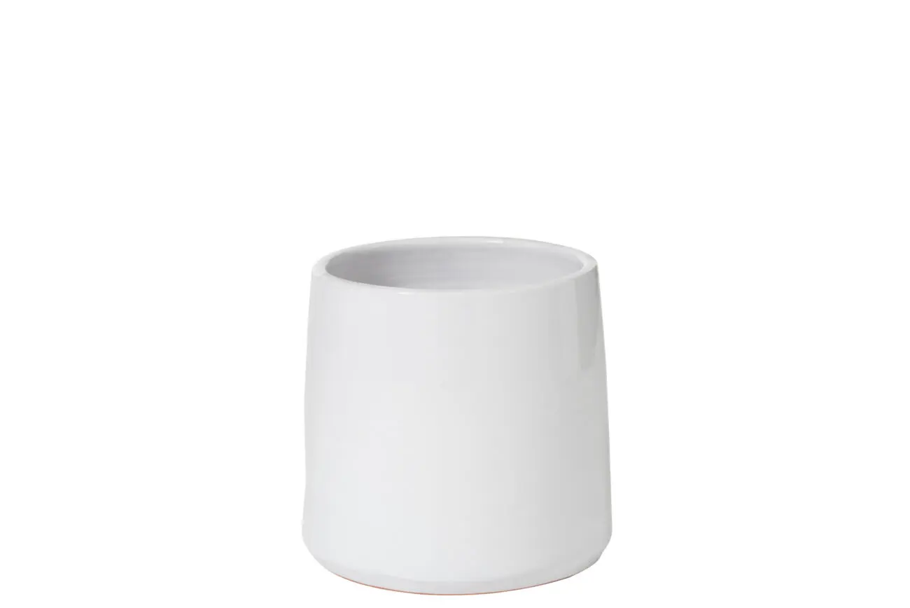 CACHEPOT ROND CERAMIQUE BLANC MEDIUM
