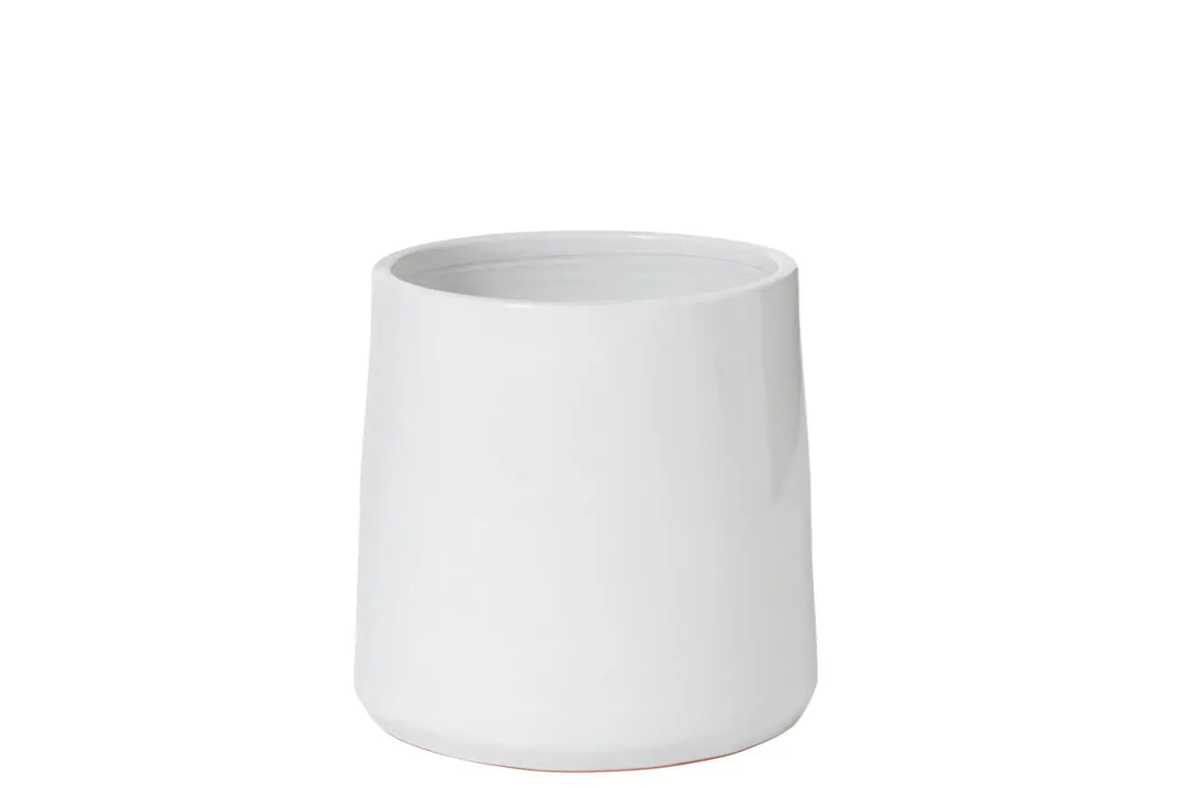CACHEPOT ROND CERAMIQUE BLANC LARGE