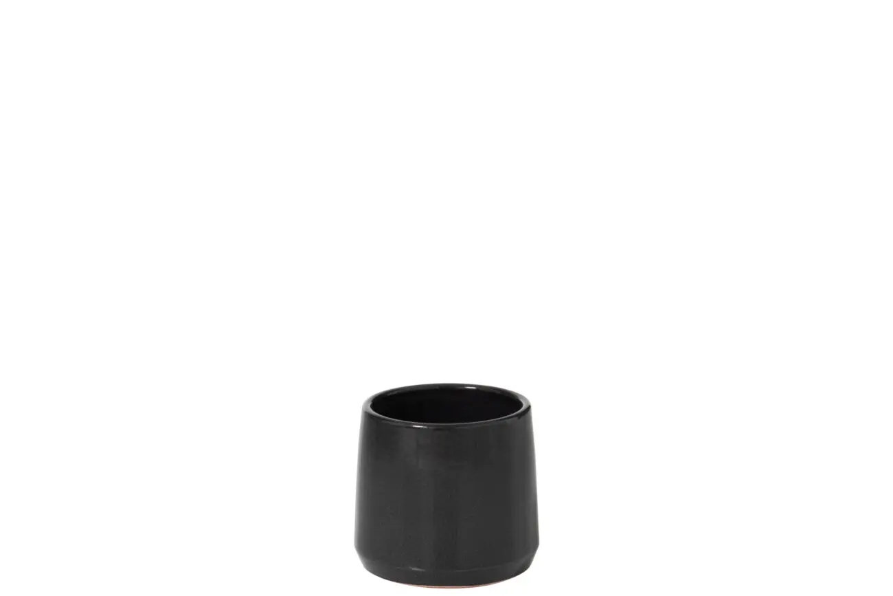 CACHEPOT ROND CERAMIQUE NOIR EXTRA SMALL