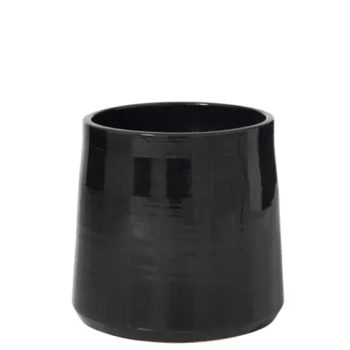 Vase et cache pot CACHEPOT ROND CERAMIQUE NOIR LARGE