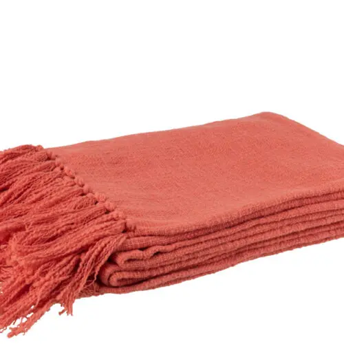 Plaid PLAID CROCHETE POMPONS COTON ROSE