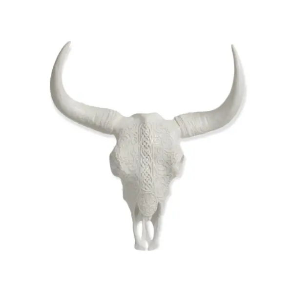 Crâne suspendu Ibiza - résine - Blanc 45x42