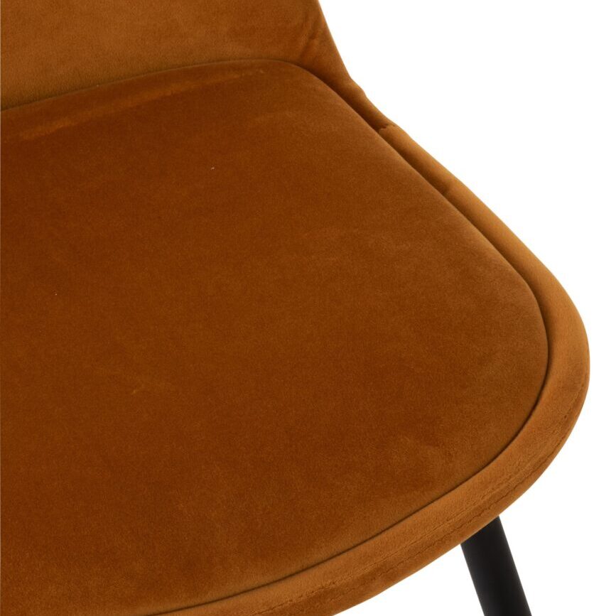 chaise velours ocre zoom matière