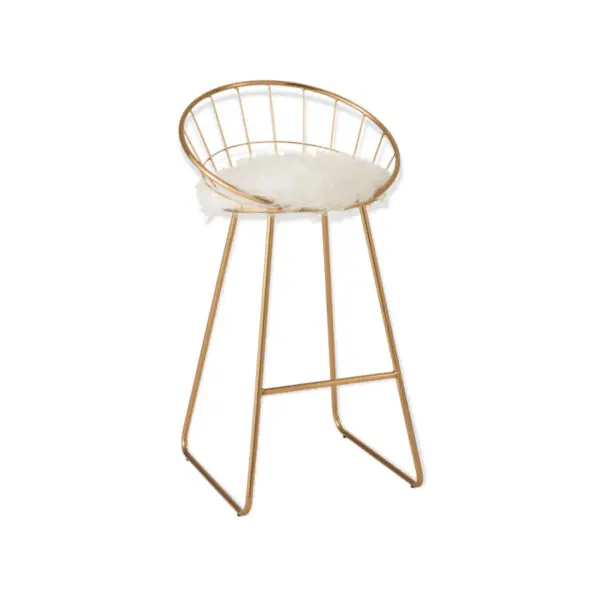 Chaise de bar ronde - Métal - Or