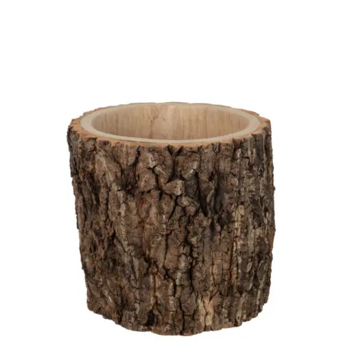 Vase et cache pot CACHEPOT ROND PAULOWNIA ECORCE MARRON MEDIUM