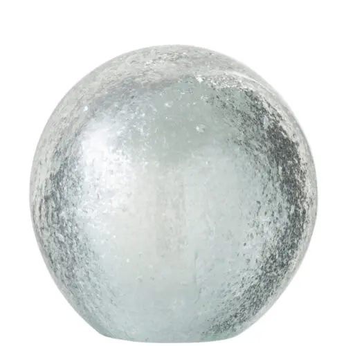 PRESSE PAPIER FLOCONS VERRE ARGENT/TRANSPARENT LARGE