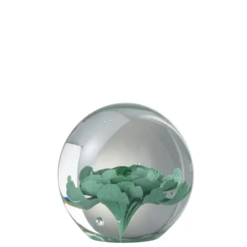 PRESSE PAPIER FLEURS VERRE MENTHE SMALL