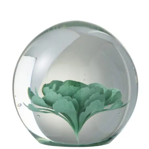 PRESSE PAPIER FLEURS VERRE MENTHE LARGE