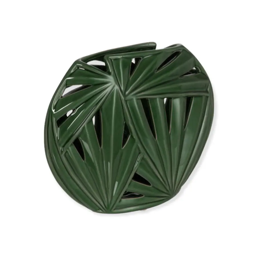 Vase ovale Tropical - Céramique - Vert - S 28x24
