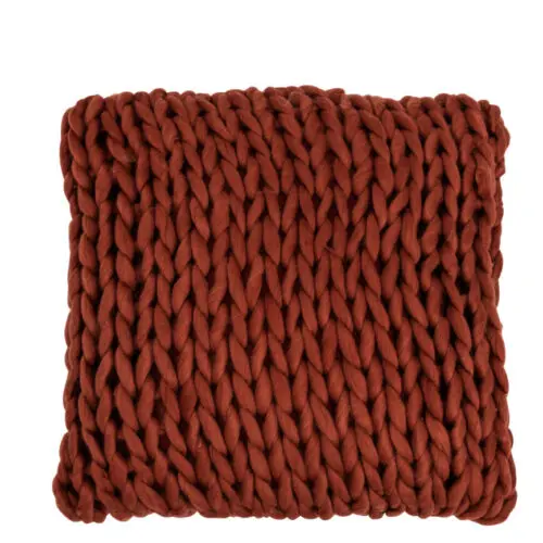 COUSSIN TRICOTE CARRE ACRYLIQUE ROUGE