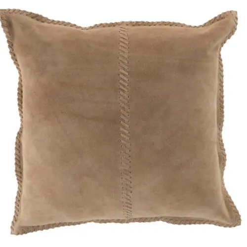 COUSSIN POINT CARRE CUIR BEIGE
