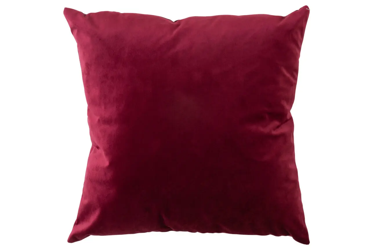 COUSSIN CARRE VELOURS ROUGE/BORDEAUX