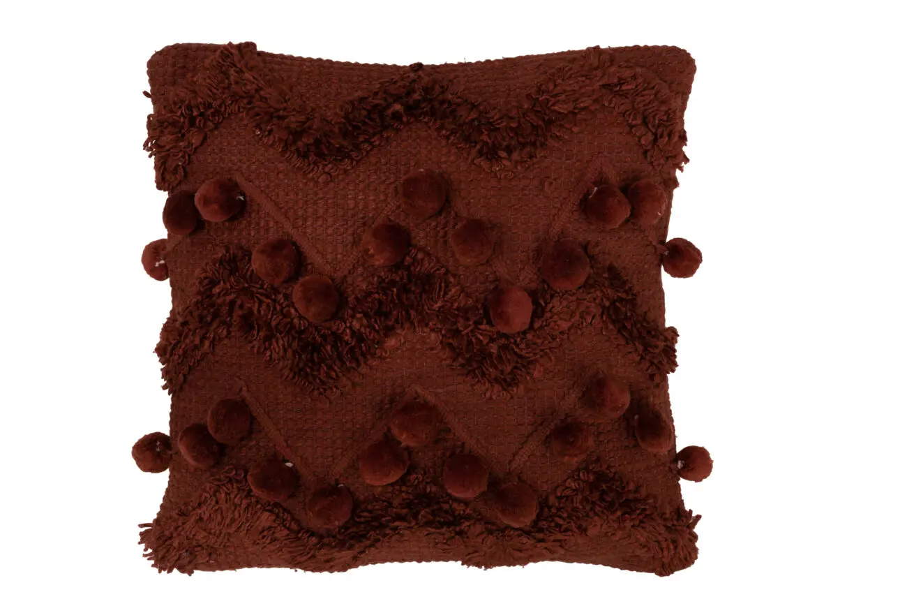 COUSSIN ZIGZAG VISCOSE ROUGE/ORANGE