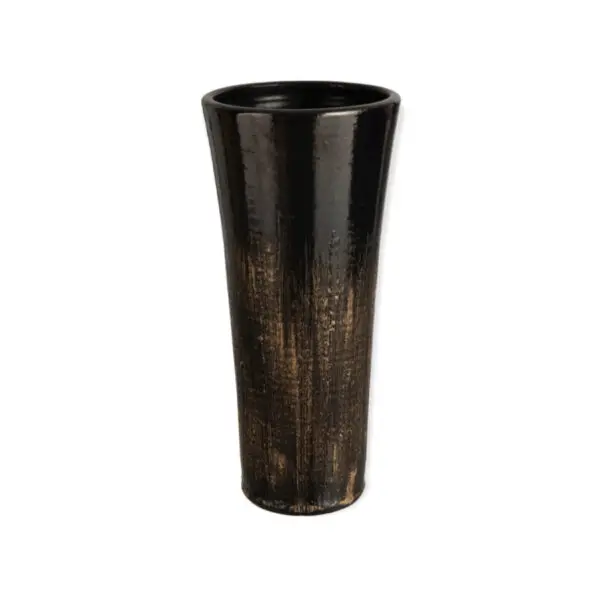 Vase noir Vase tâche MIHO - Céramique/métal - Noir/or - M 39x18