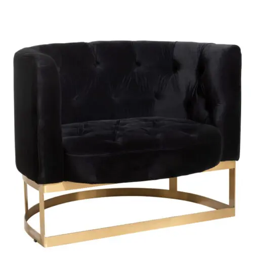 fauteuil capitonné en velours Wilson anthracite J-line by Jolipa