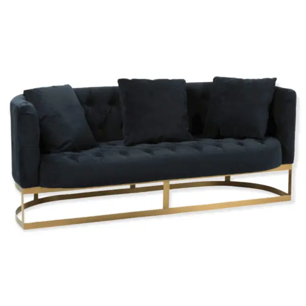 canap2 capitonné en velours Wilson anthracite J-line Jolipa