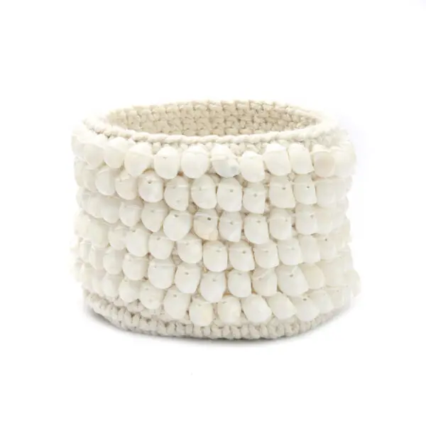 Le Porte-Plante Kai En Macramé - Blanc - M