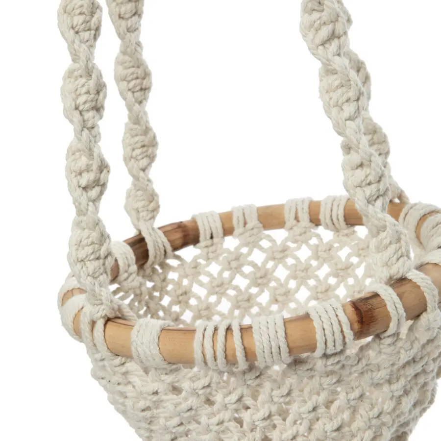 Le Porte-plante En Macramé Twisted - Blanc Naturel - M Le Porte-plante En Macramé Twisted - Blanc Naturel - M – Image 2