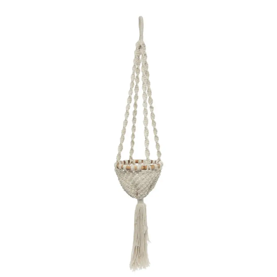 Le Porte-plante En Macramé Twisted - Blanc Naturel - M Le Porte-plante En Macramé Twisted - Blanc Naturel - M