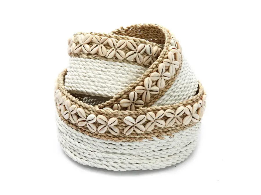 Les Paniers White Sunday Baskets - Naturel Blanc - Lot de 3