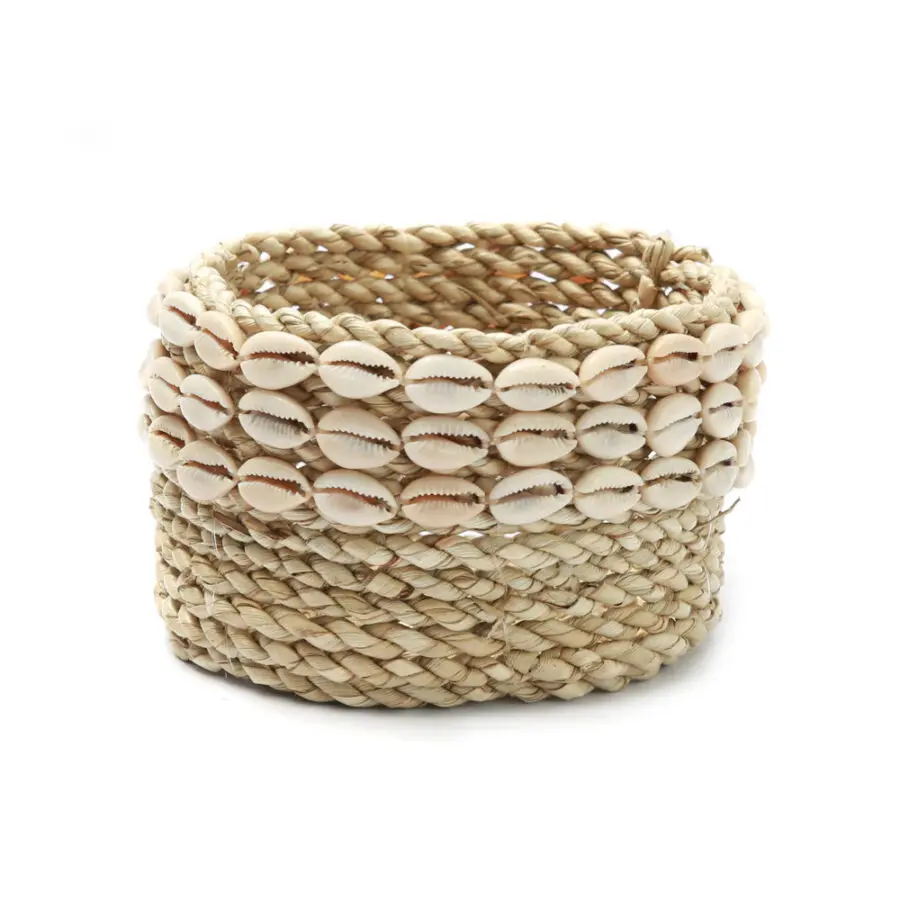 Le Panier En Cowrie Tressé #2 - Naturel