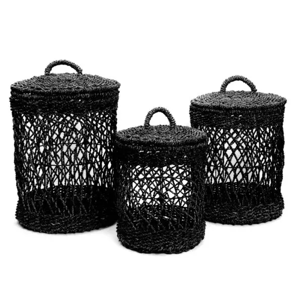 Panier rangement Le Panier à Linge - Noir - Lot De 3